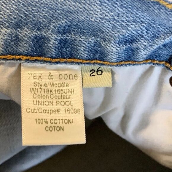 Rag‎ & Bone Women's Marilyn High Waist Distressed Raw Hem Jeans In Union Size 26 - Picture 10 of 15